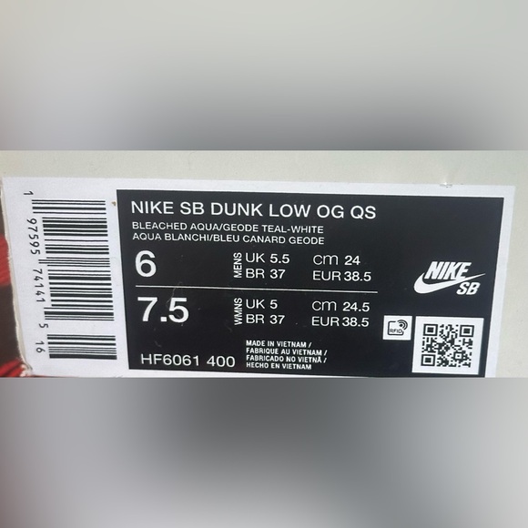 Nike SB Dunk Low OG Futura Laboratories Men’s Size 6 Women’s 7.5 NEW IN BOX - Picture 6 of 6